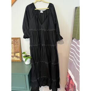 Coco + Jase Black Ruffle Maxi